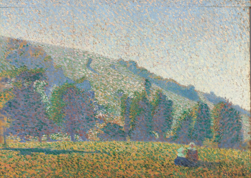 To Bretonske kvinder på en eng - Émile Bernard