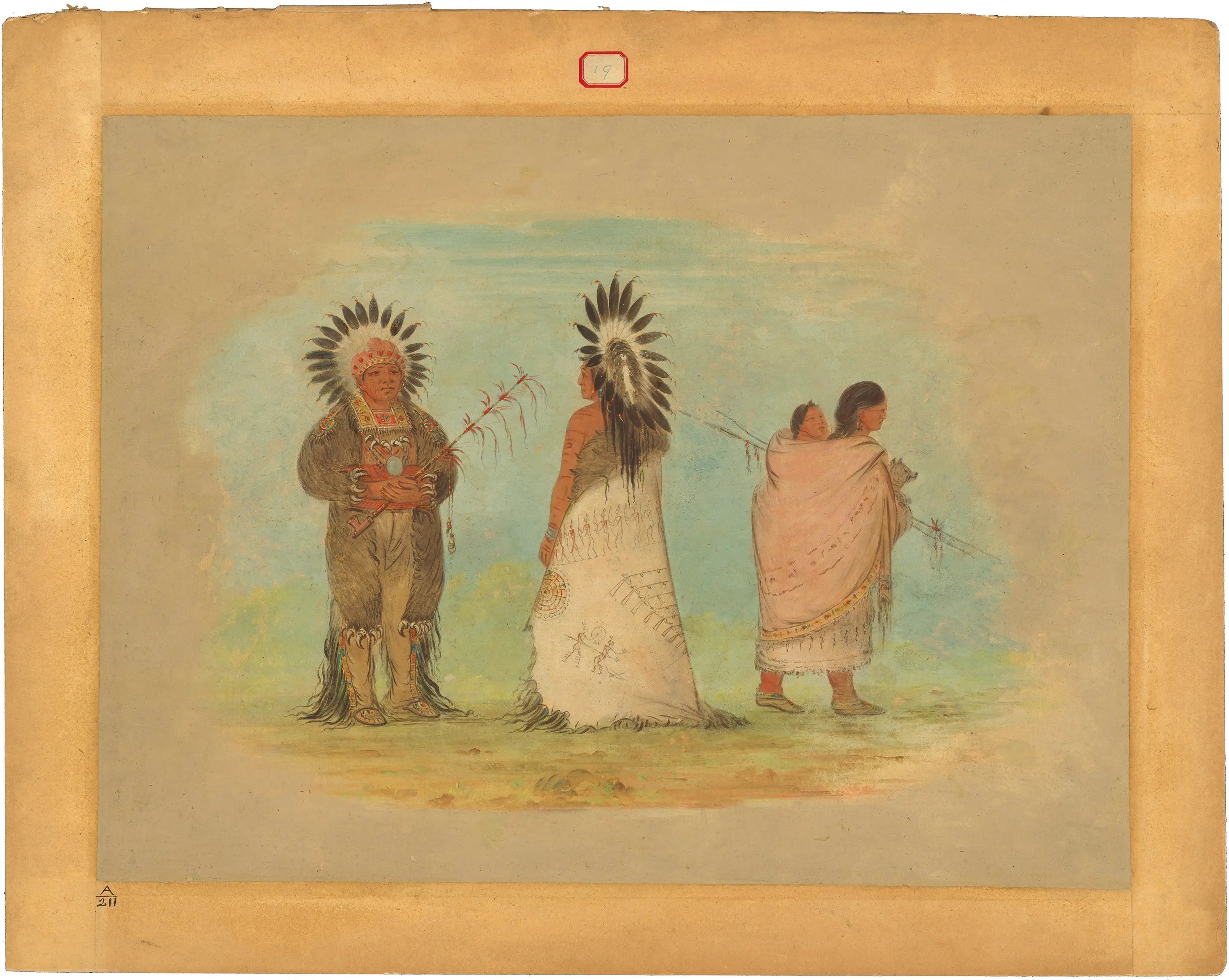Deux chefs Ottoe et une femme - George Catlin - Alpha Reproduction