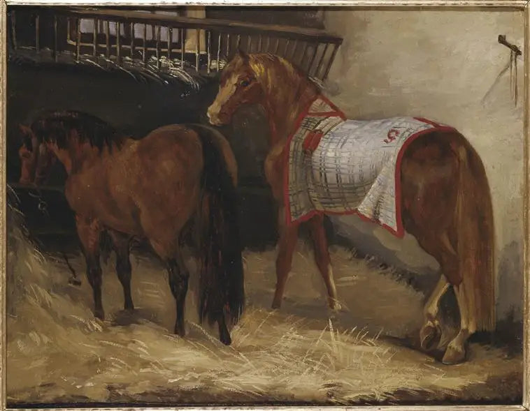 To heste i stalden - Théodore Géricault