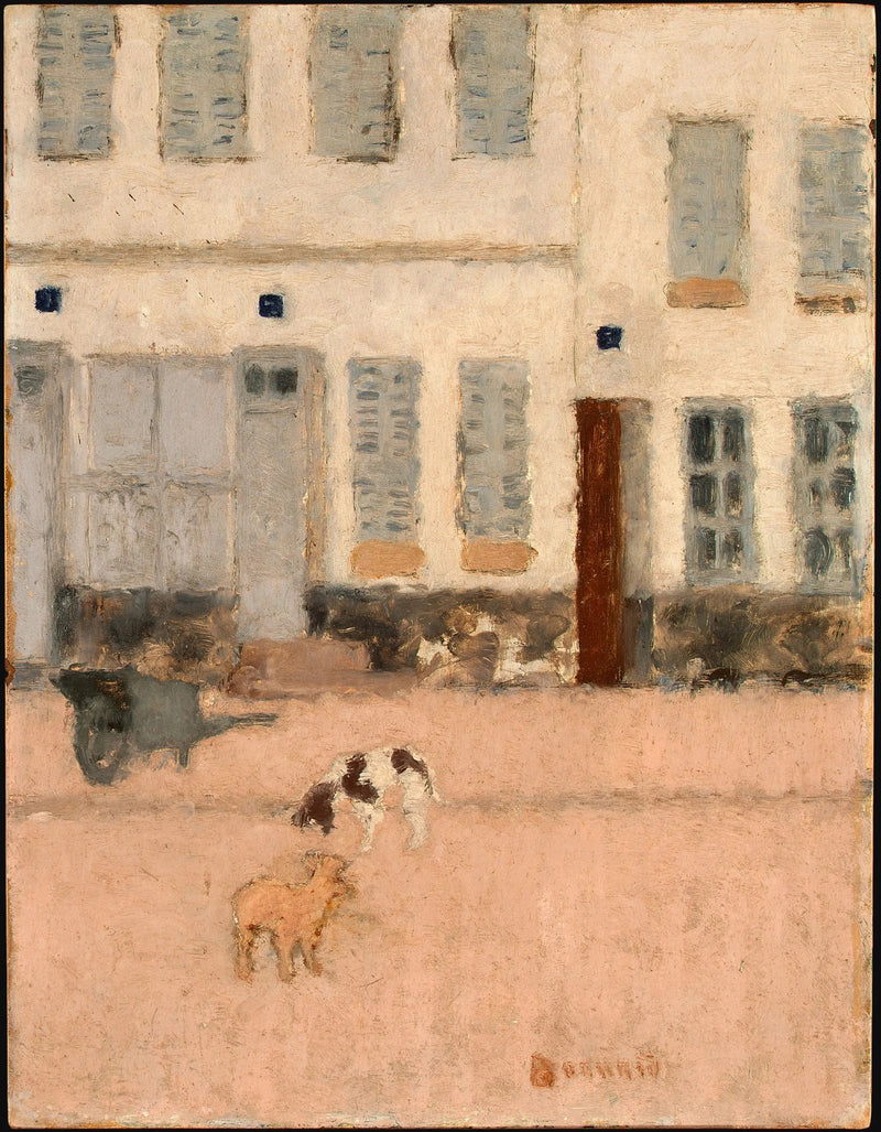 To hunde på en øde gade - Pierre Bonnard