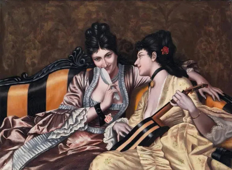 To kvinder på en sofa - Luis Ricardo Falero
