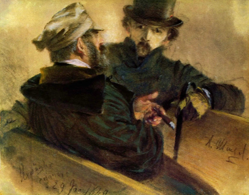 To valgmænd i diskussion - Adolph von Menzel