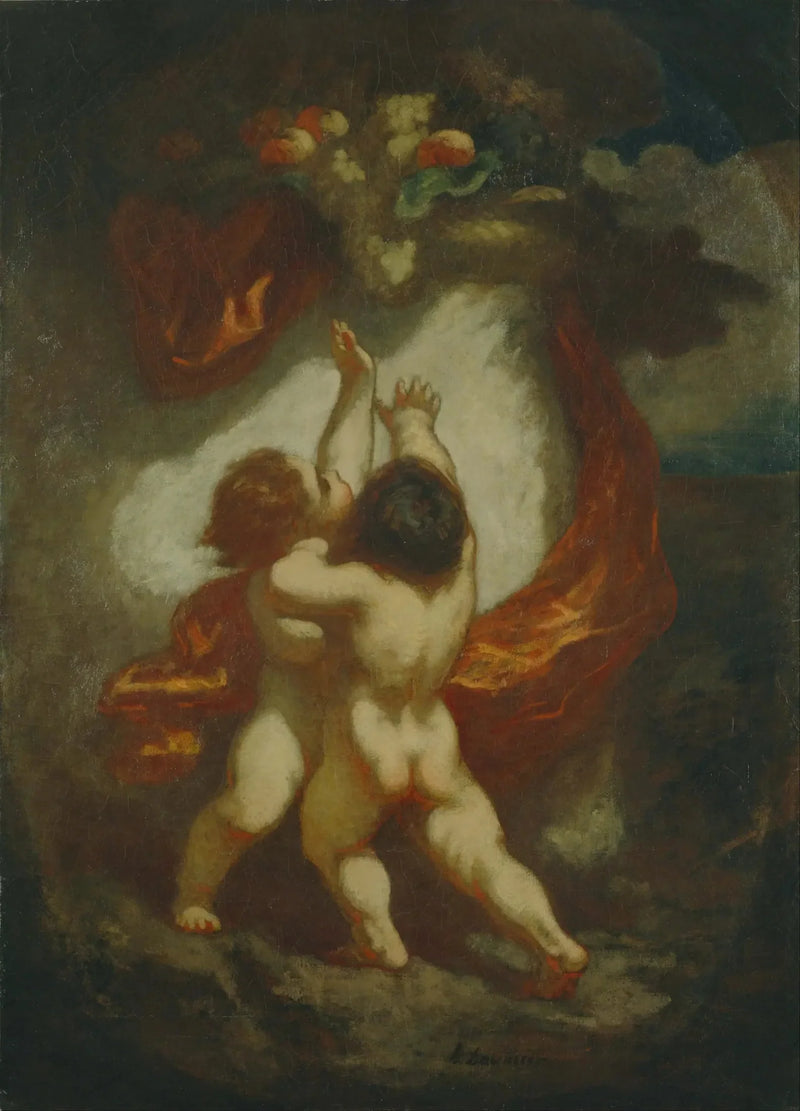 To børn, der søger efter frugt - Honoré Daumier