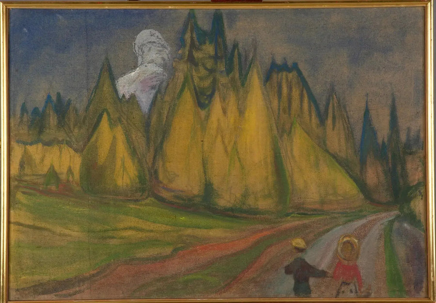 To Børn på Stien til den Fortryllede Skov - Edvard Munch