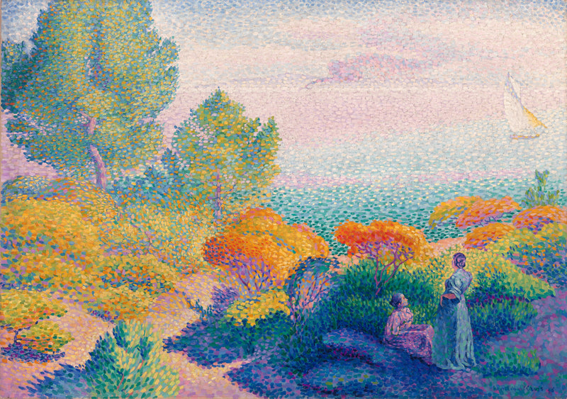 To kvinder ved havet, Middelhavet - Henri-Edmond Cross