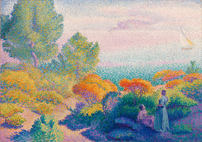 To kvinder ved havet, Middelhavet - Henri-Edmond Cross