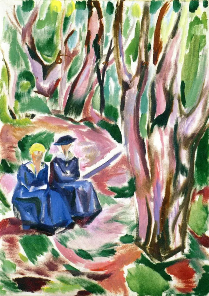 To kvinder i skoven ved Ekely - Edvard Munch
