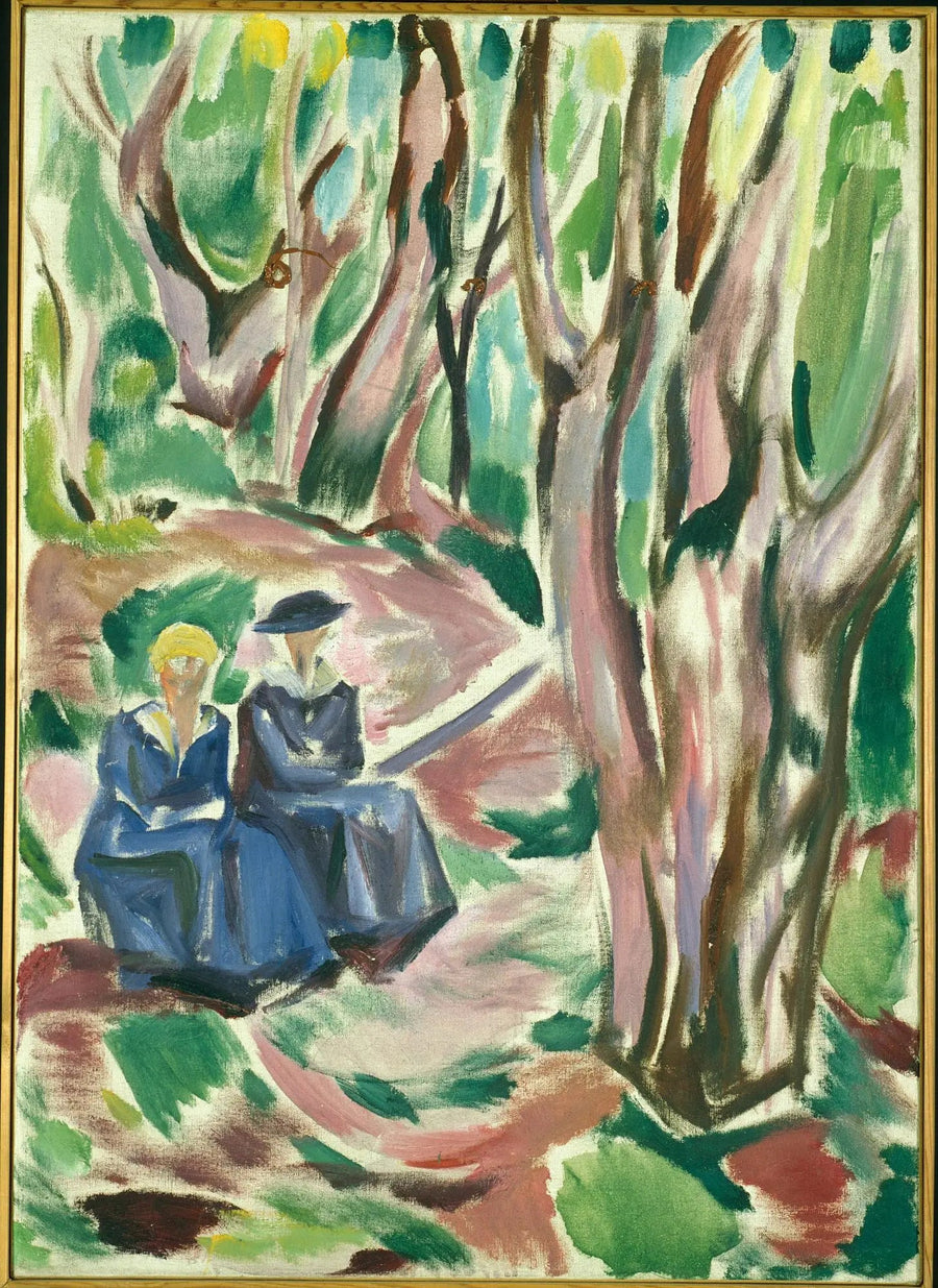 To kvinder i skoven ved Ekely - Edvard Munch