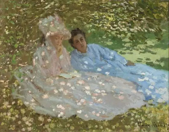 Reproduction du tableau « Deux femmes dans un jardin - Claude Monet » par Alpha Reproduction en peinture à l’huile