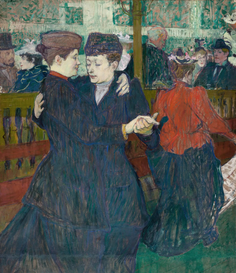 To kvinder danser ved Moulin-Rouge - Henri de Toulouse-Lautrec