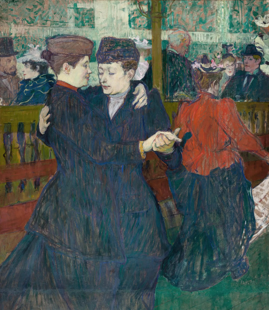 To kvinder danser ved Moulin-Rouge - Henri de Toulouse-Lautrec