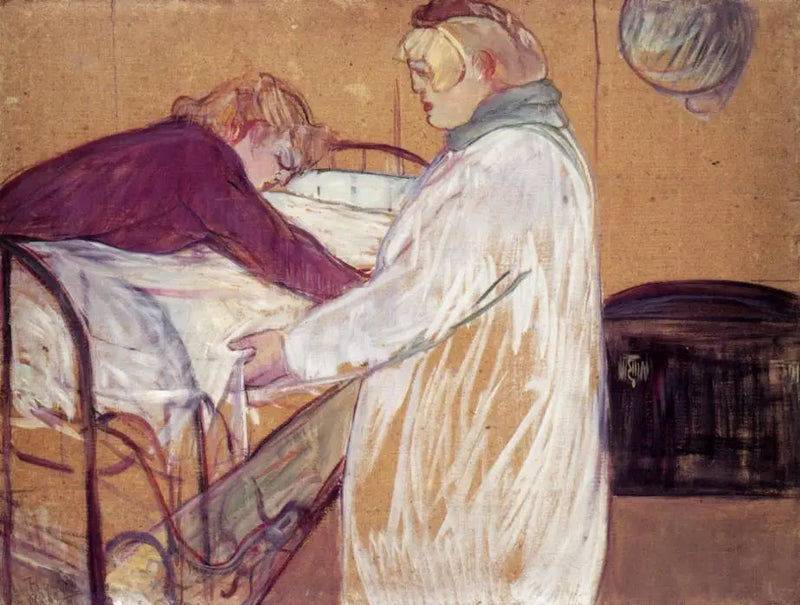 To kvinder, der laver deres seng - Henri de Toulouse-Lautrec