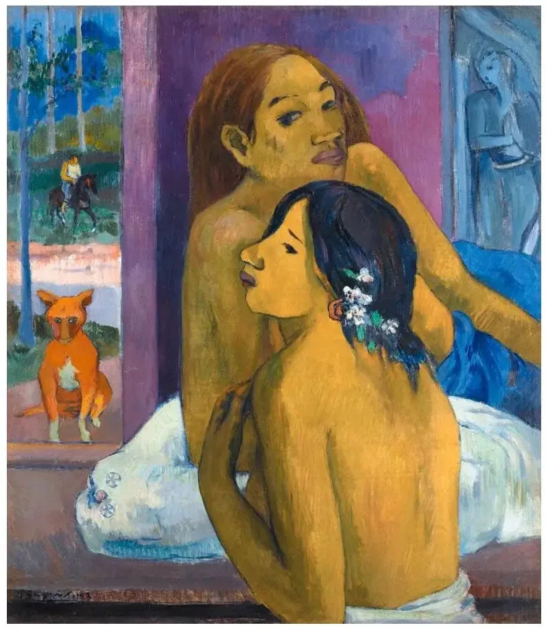 To kvinder, eller Den blomstrende hårpragt - Paul Gauguin