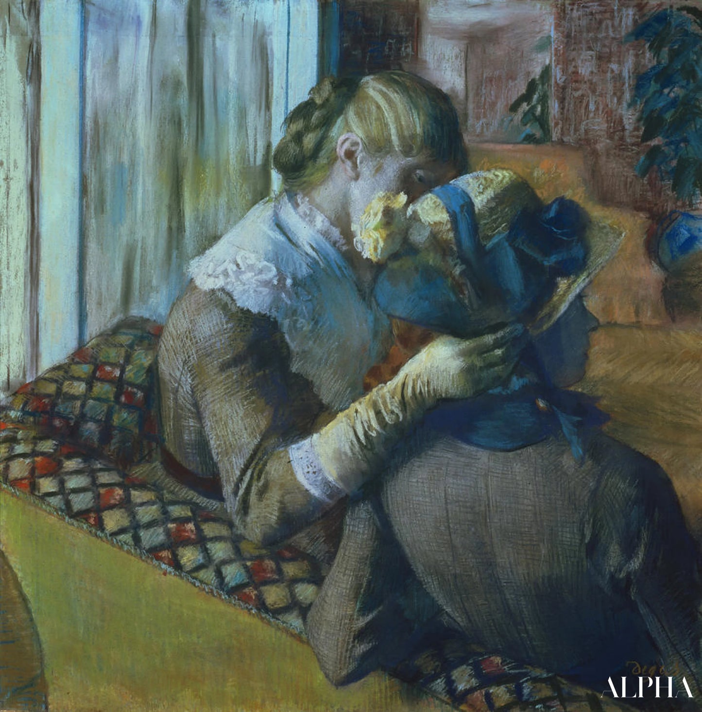 To kvinder (pastel) - Edgar Degas - Reproduktioner af malerier og højkvalitets malerier