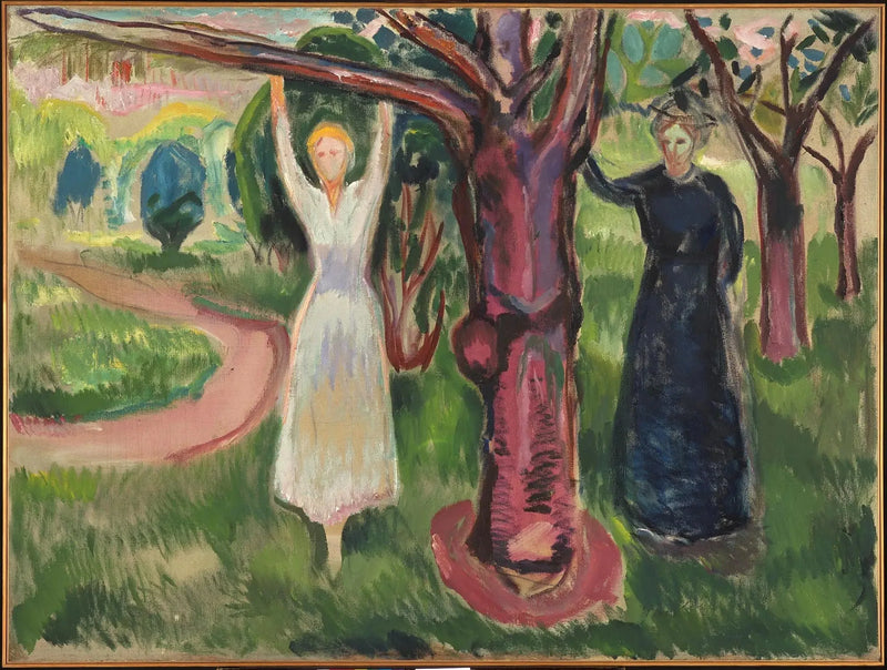 To kvinder under et træ i haven - Edvard Munch