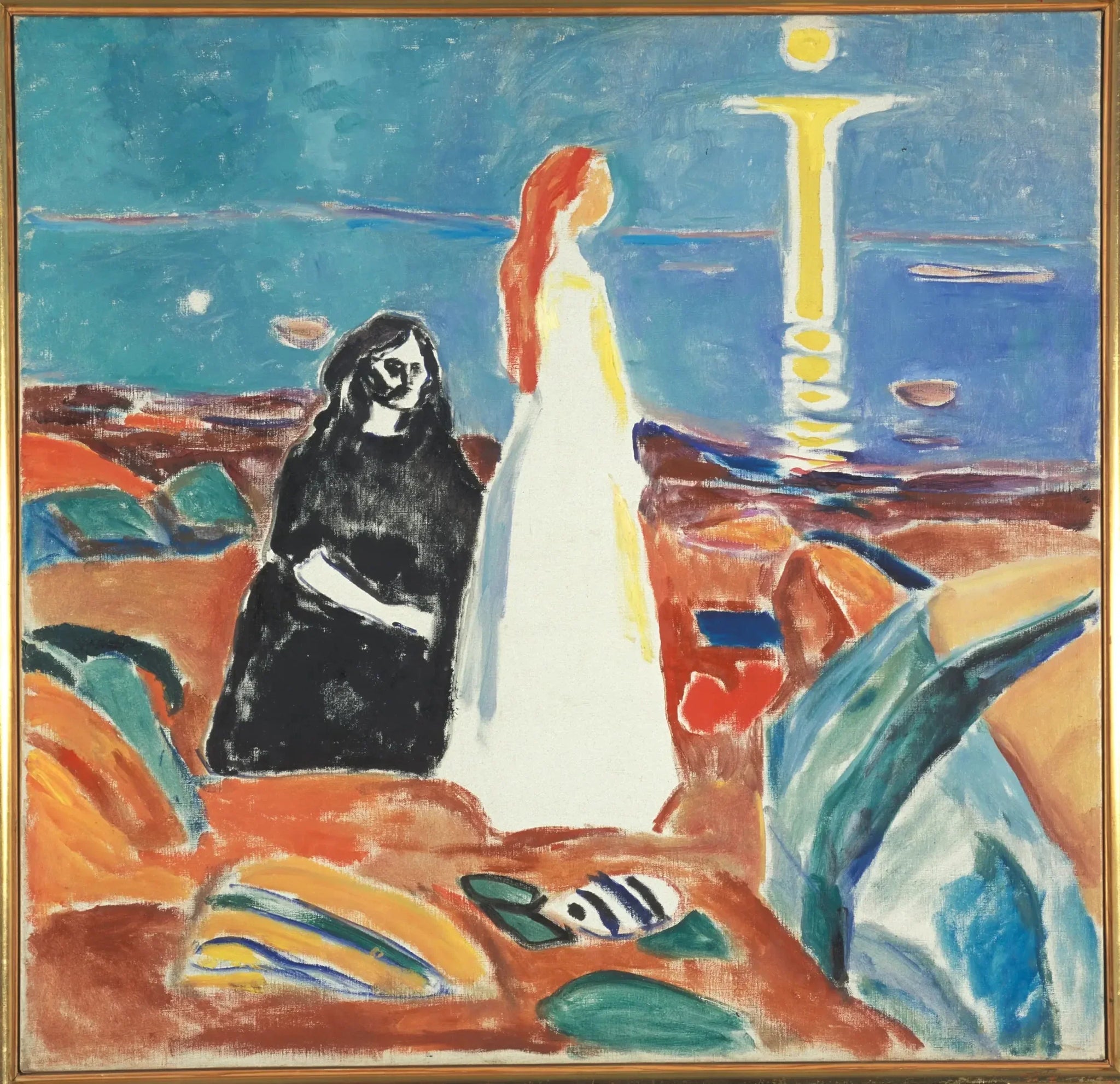 Deux Femmes sur la berge - Edvard Munch image 1 copie peinte à la main à l’huile