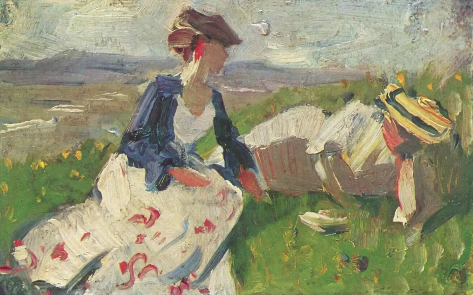 Deux femmes sur la colline - Franz Marc image 1 copie de tableau peinte à la main