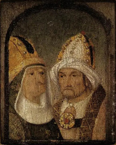 To mitrede figurer - Hieronymus Bosch