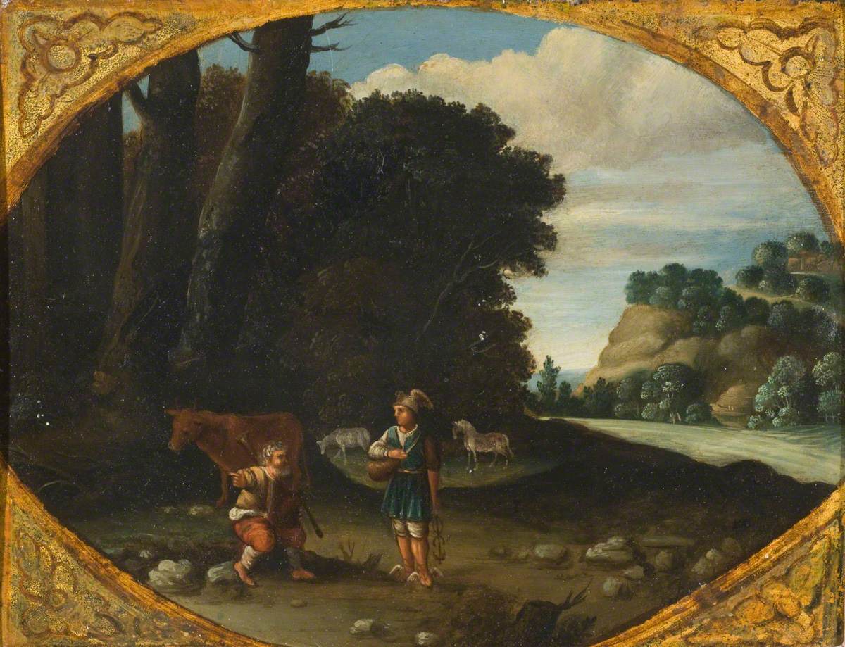 Deux figures pastorales au bord d'une rivière* - Adam Elsheimer