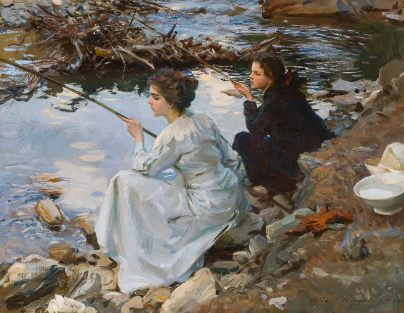 To piger ved fiskeri - John Singer Sargent