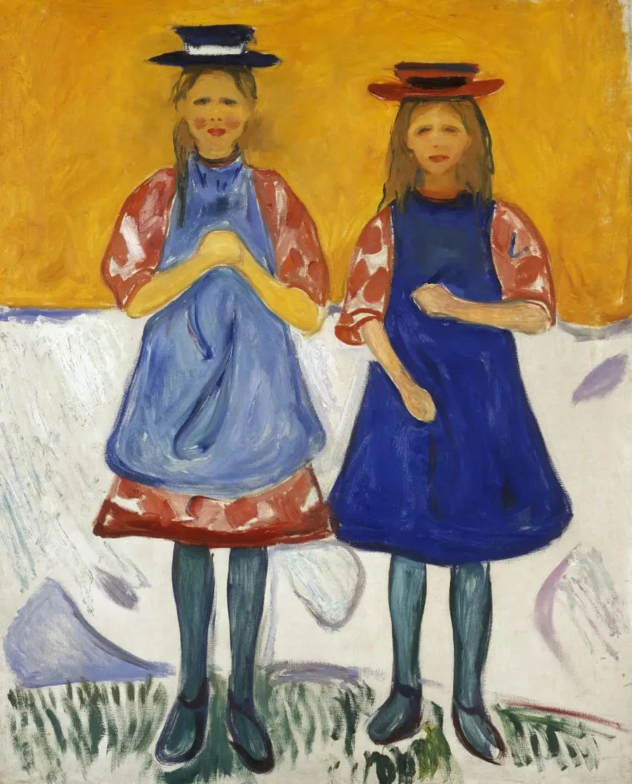 To Piger i blå forklæde - Edvard Munch