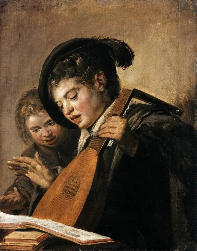 To drenge, der spiller og synger - Frans Hals
