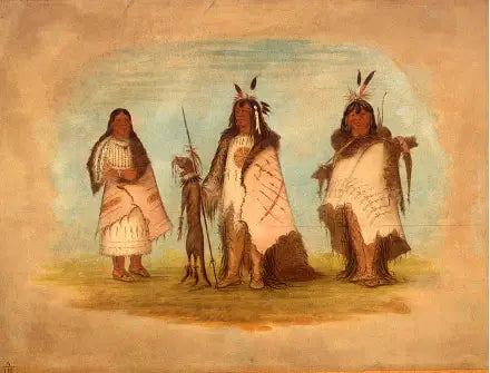 Deux guerriers Pieds-Noirs et une femme - George Catlin - Alpha Reproduction