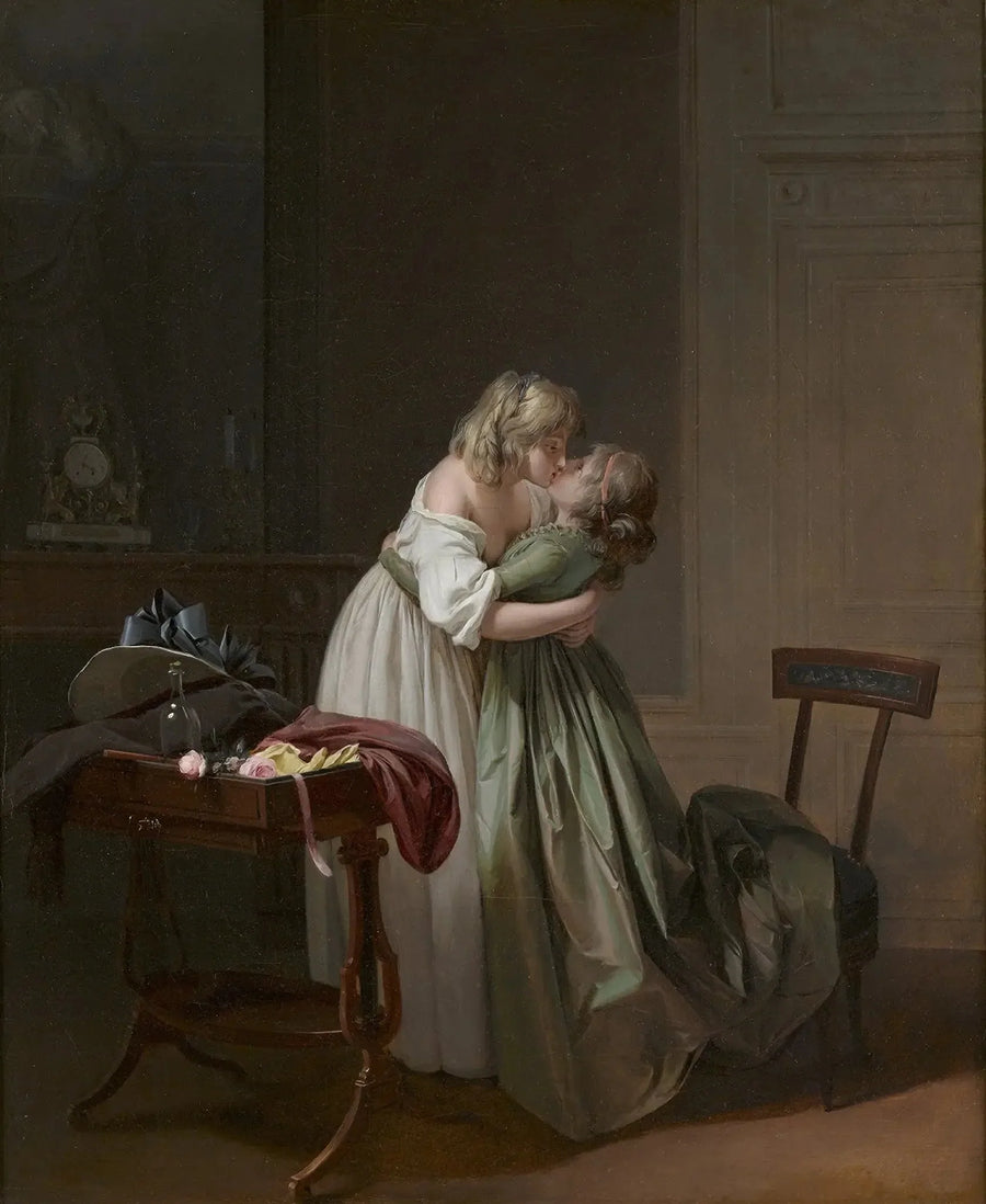 To unge kvinder, der kysser - Louis-Léopold Boilly