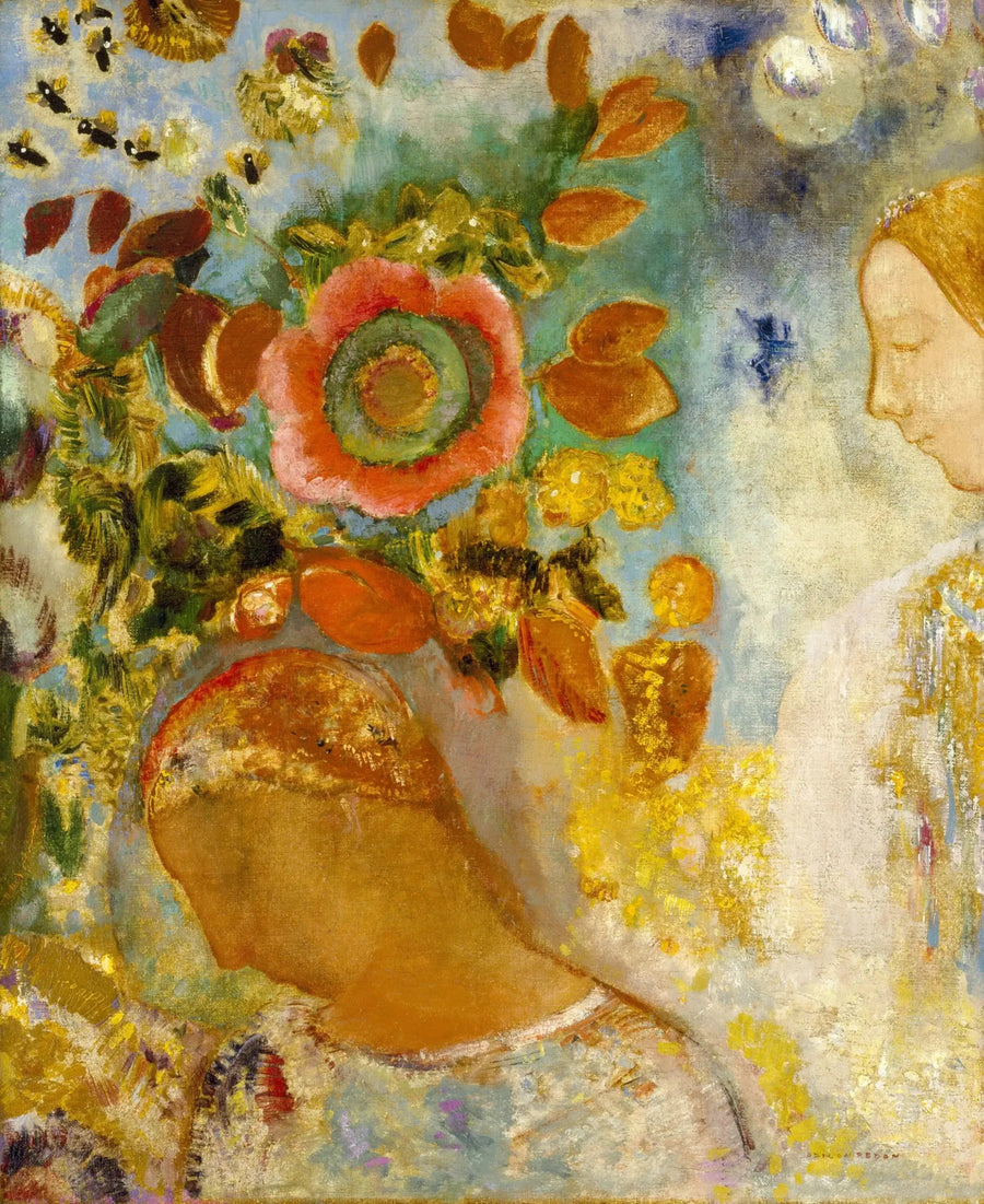To unge piger blandt blomsterne - Odilon Redon