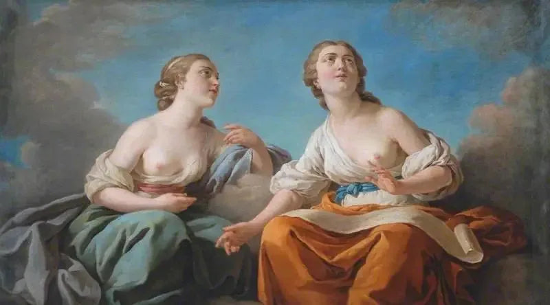 To Museer, allegori af de fem sanser - Louis Jean François Lagrené
