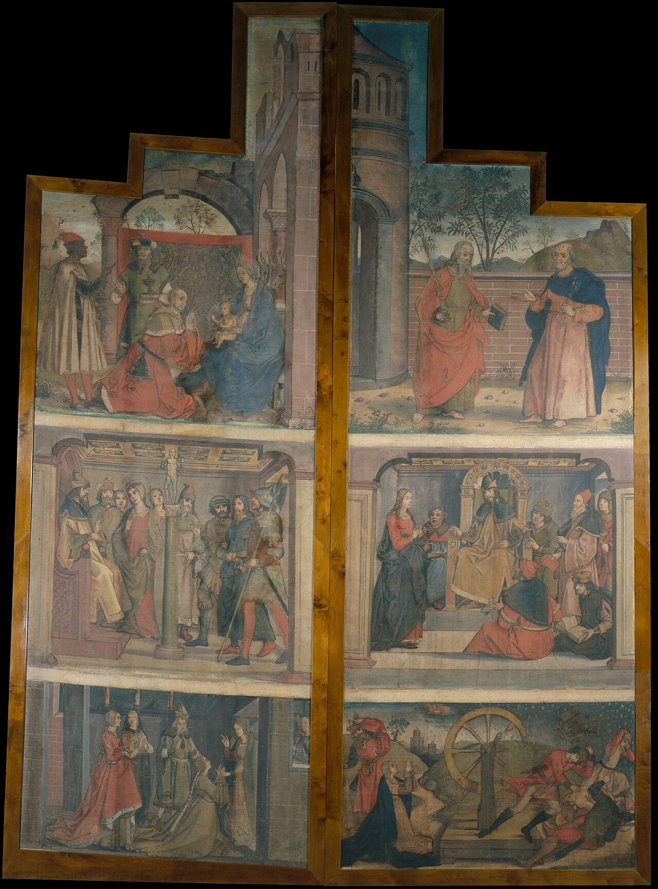 Deux nappes provenant des portes d’un retable orné de scènes de la vie de sainte Catherine - Pedro Berruguete - Alpha