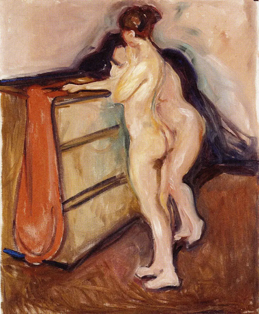 To Nøgne Stående ved et Kommode - Edvard Munch