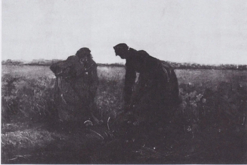 To landarbejdere, der graver - Vincent van Gogh