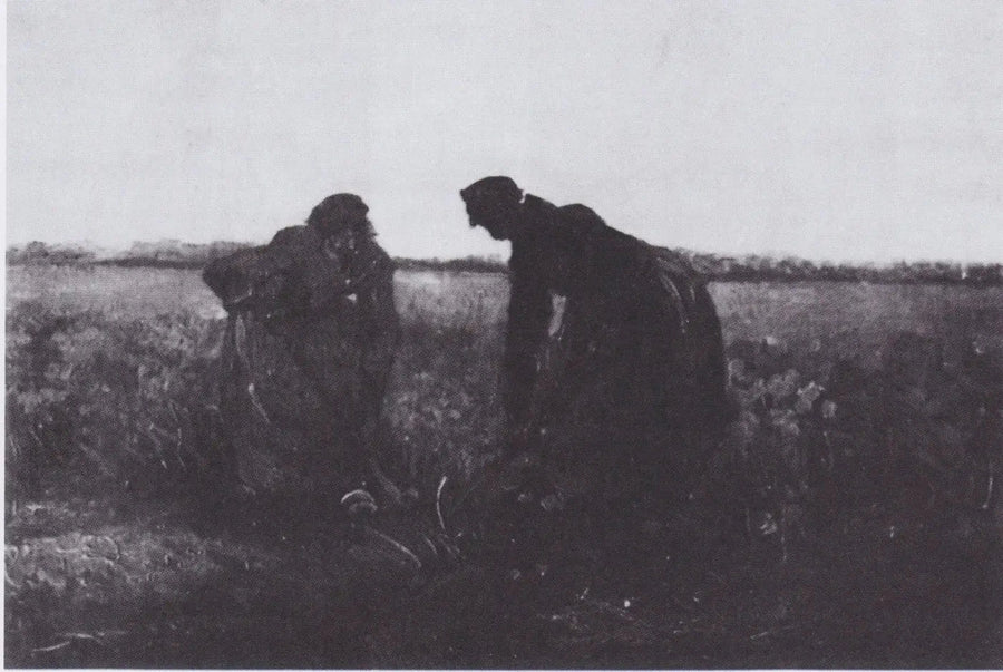 To landarbejdere, der graver - Vincent van Gogh