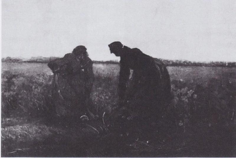 To landarbejdere, der graver - Vincent van Gogh