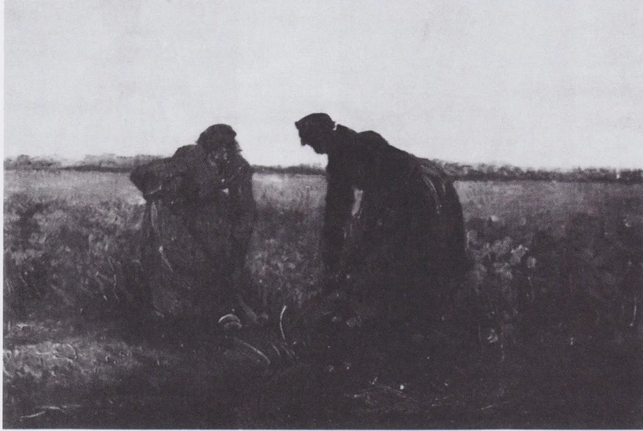 To landarbejdere, der graver - Vincent van Gogh