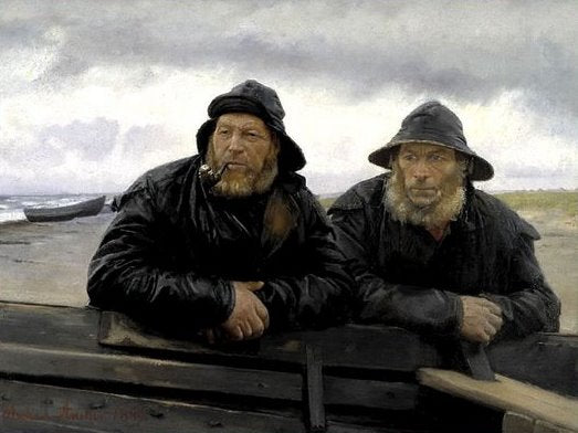 To fiskere nær en båd - Michael Peter Ancher