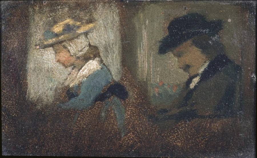 To personer i en jernbanevogn - Frédéric Bazille