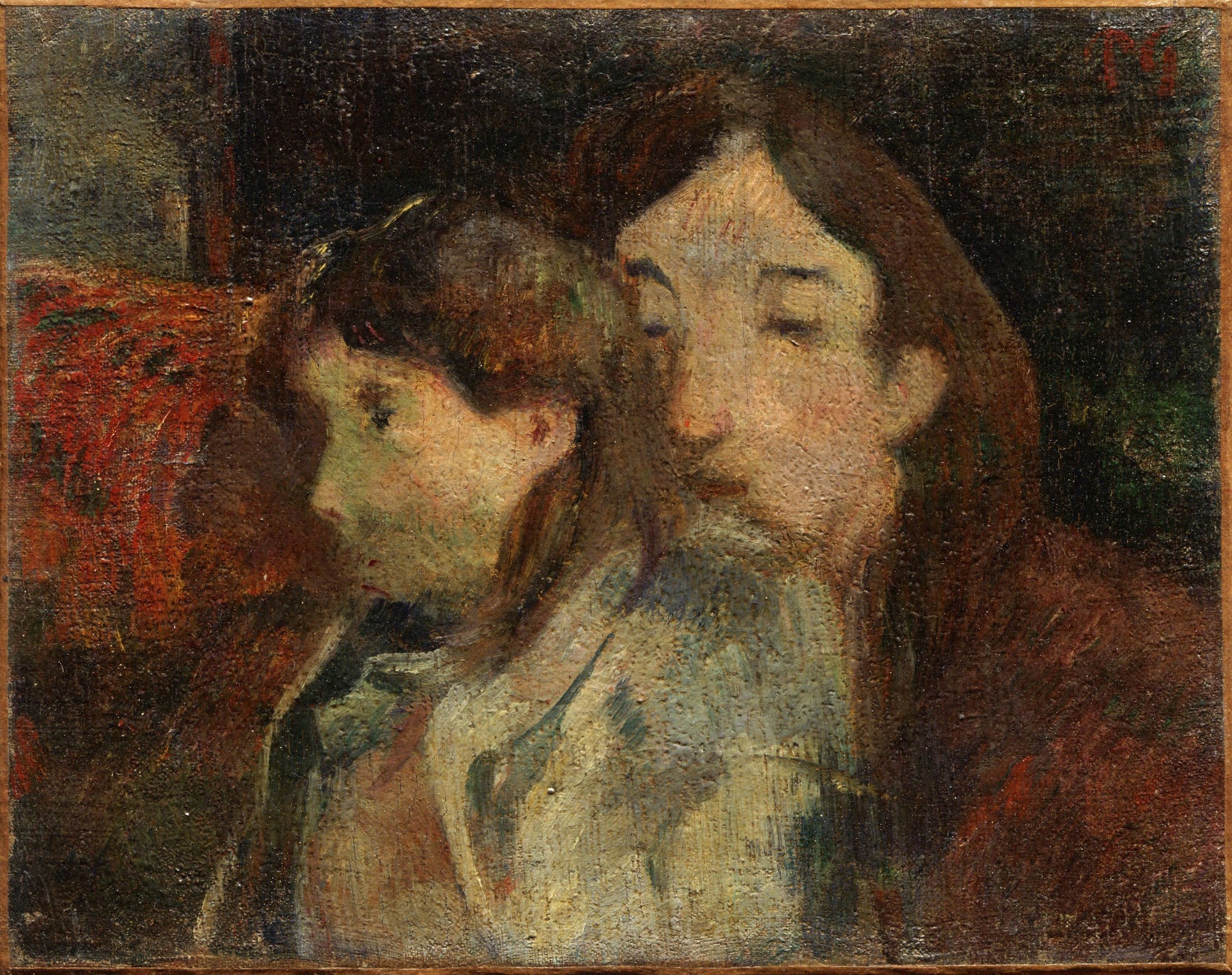 Reproduction du tableau « Deux personnages sur un canapé, ou Vision d'artiste - Paul Gauguin » par Alpha Reproduction en peinture à l’huile