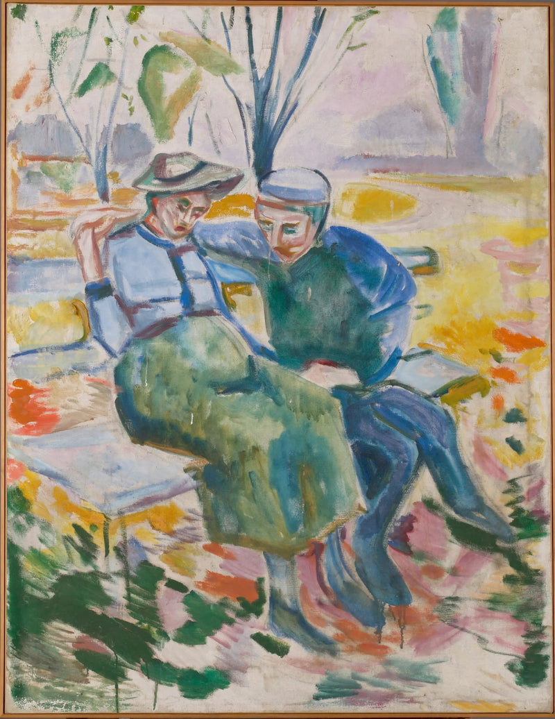 To personer på en bænk - Edvard Munch