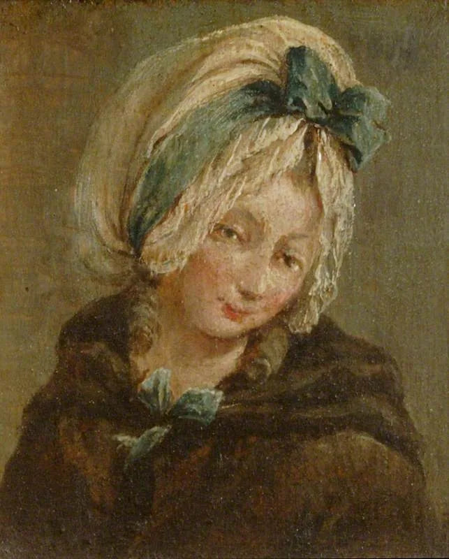 To malerier: et drengehoved og en pigehoved (diptyk, højre panel) - Francesco Guardi