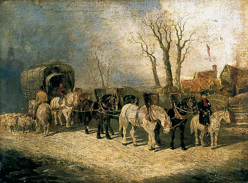 Diakonen, transportøren fra London til York, på vejen om vinteren - John Frederick Herring, Sr.