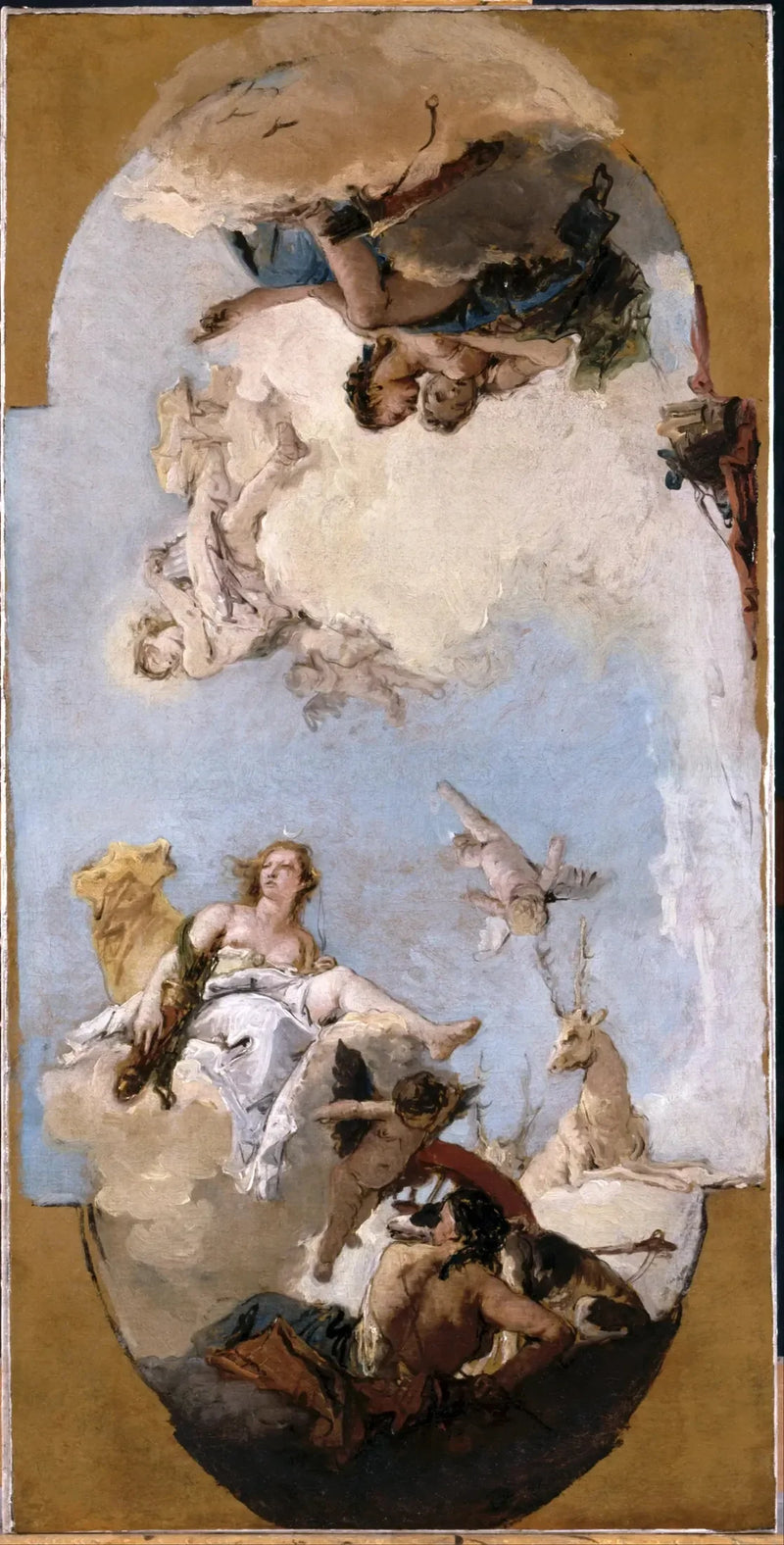 Diane, Apollon og Nymphe - Giovanni Battista Tiepolo