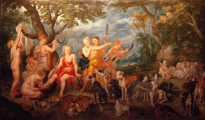 Diane og hendes nymfer er ved at gøre sig klar til at tage på jagt - Peter Paul Rubens