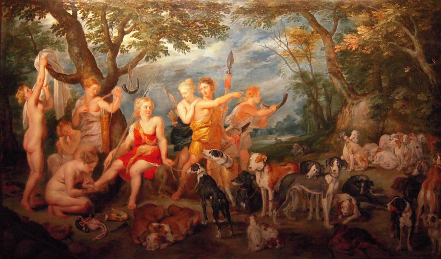 Diane og hendes nymfer er ved at gøre sig klar til at tage på jagt - Peter Paul Rubens