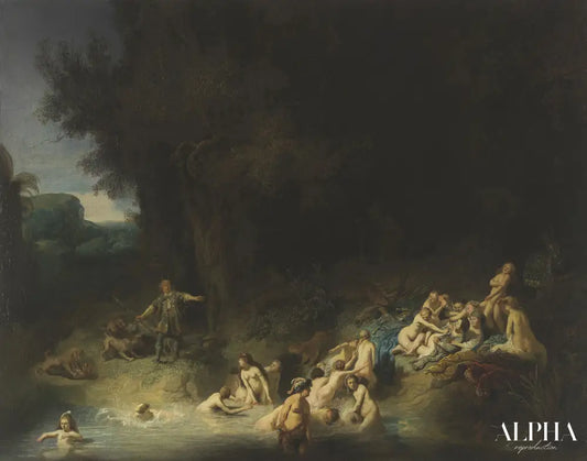 Diane et ses nymphes surprises au bain par Actéon - Rembrandt van Rijn - Reproductions de tableaux et peintures haut de gamme