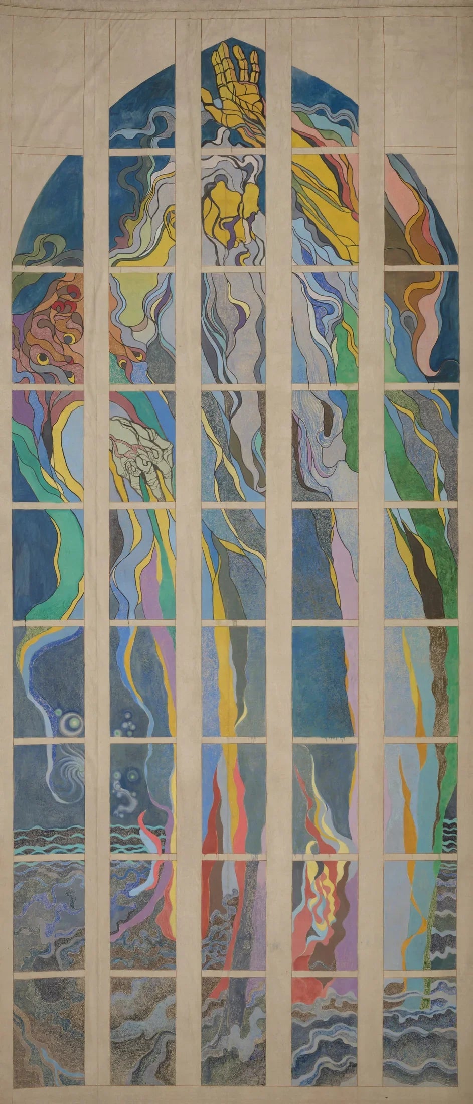 Dieu le Père. Projet de vitrail pour l'église franciscaine de Cracovie. - Stanisław Wyspiański image 1 reproduction artisanale de tableau