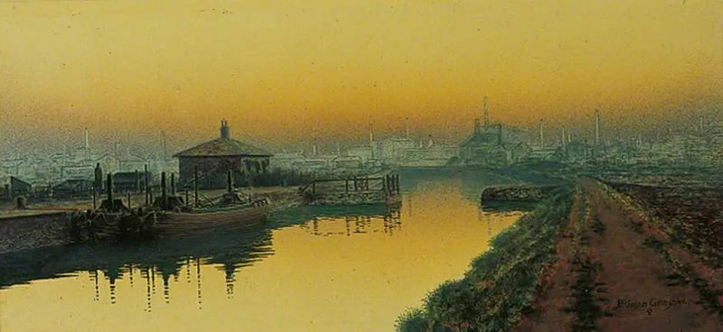 Søndag aften, Knostrop Cut, Leeds - John Atkinson Grimshaw