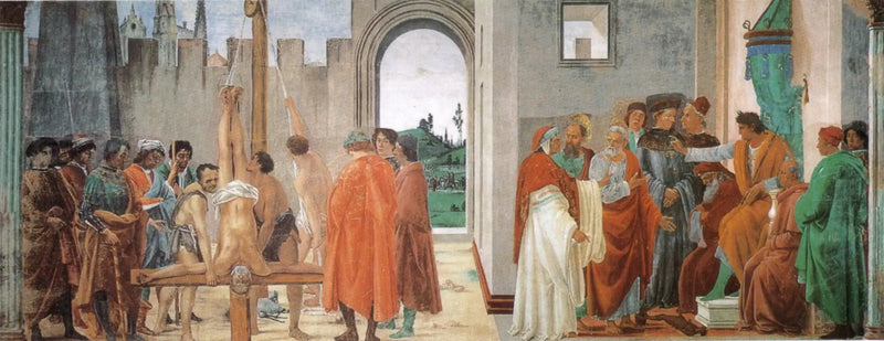 Tvist med Simon Magus og Peters korsfæstelse - Filippino Lippi