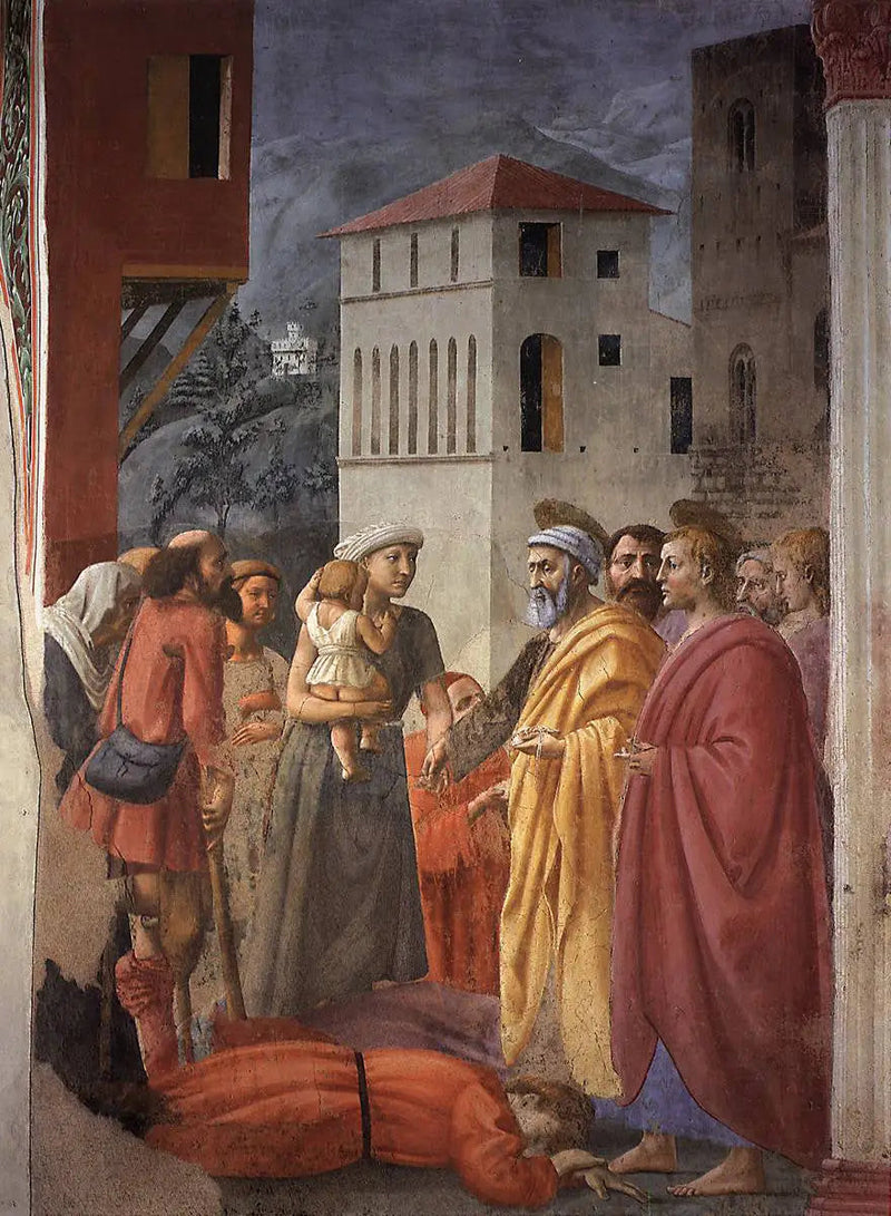 Uddeling af almisse og Ananias' død - Masaccio